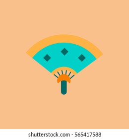 hand fan Vector illustration of Chinese Folding fan in flat style