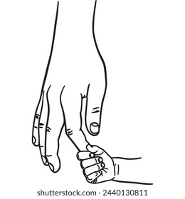 the hand of the father and the child vector illustration