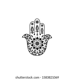 Hand of Fatima - amulet, symbol of protection from devil eye vector design