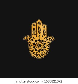 Hand of Fatima - amulet, symbol of protection from devil eye vector design