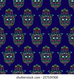 Hand of Fatima Seamless Pattern