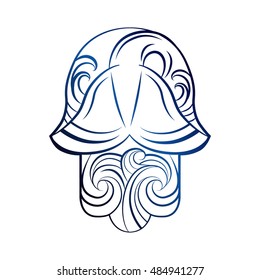 Hand of Fatima, vector illustration for tattoo