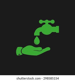 hand, faucet and drop