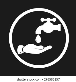 hand, faucet and drop