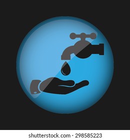 hand, faucet and drop