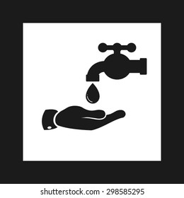 hand, faucet and drop