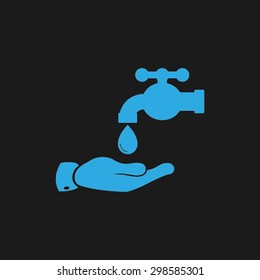 hand, faucet and drop