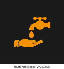 hand, faucet and drop