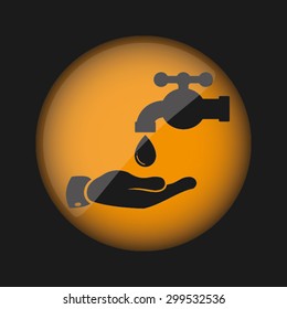 hand, faucet and drop