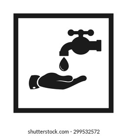 hand, faucet and drop