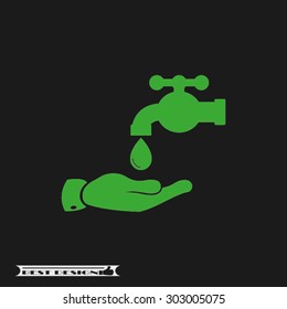 hand, faucet and drop