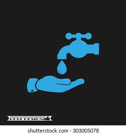 hand, faucet and drop
