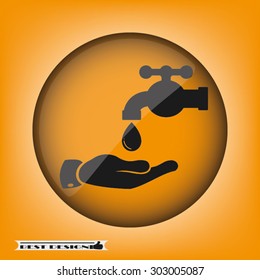 hand, faucet and drop
