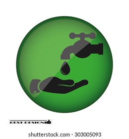hand, faucet and drop