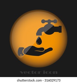 hand, faucet and drop