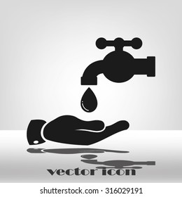 hand, faucet and drop