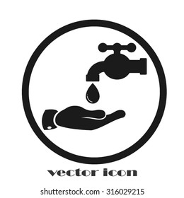 hand, faucet and drop