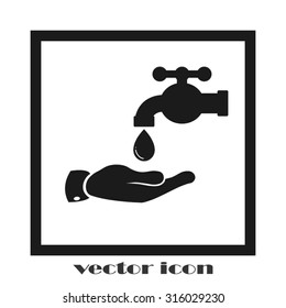 hand, faucet and drop