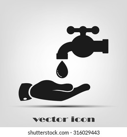 hand, faucet and drop