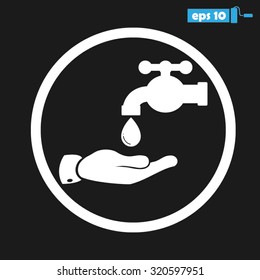 hand, faucet and drop