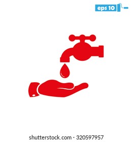 hand, faucet and drop