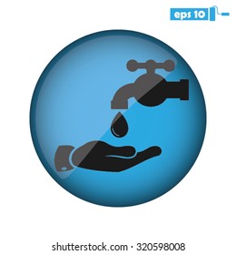hand, faucet and drop