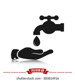 hand  faucet and drop icon vector graphics