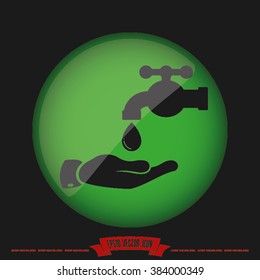 hand  faucet and drop icon vector graphics