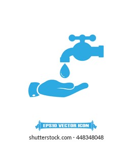 hand  faucet and drop icon vector graphics
