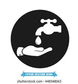 hand  faucet and drop icon vector graphics