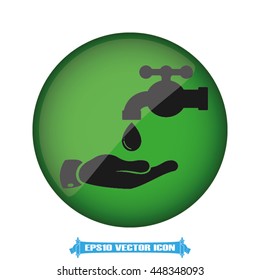 hand  faucet and drop icon vector graphics