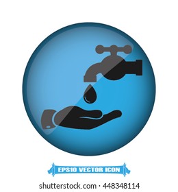 hand  faucet and drop icon vector graphics