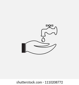 hand and faucet icon template design