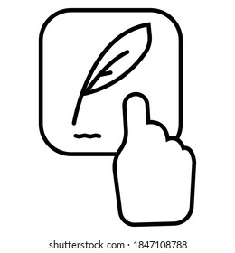 vector de icono de pluma de mano y pluma