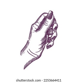 Hand female hatching. Vector illustration