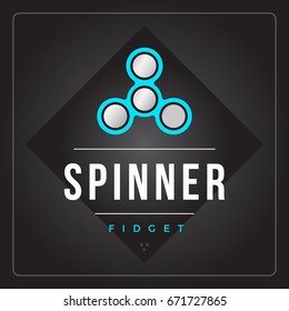 Hand Fidget Spinner Badge. Colorful Vector Illustration.