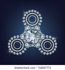 Hand Fidget Spinner made a lot of diamonds