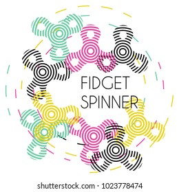 Hand fidget spinner. Stock vector illustration of a popular toy in moder style.