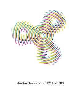 Hand fidget spinner. Stock vector illustration of a popular toy in moder style.