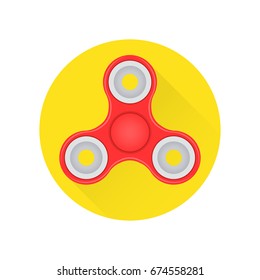 Hand fidget spinner toy flat icon on the white background. Vector illustration.