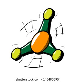 Hand fidget spinner toy. Vector illustration.