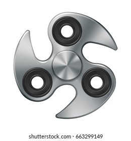 Hand fidget twisted spinner toy - stress and anxiety relief. Steel color.
