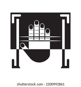Hand finger biometric scan icon | Black Vector illustration |