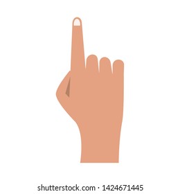 Hand with finger up cartoon isolated vector illustration graphic design