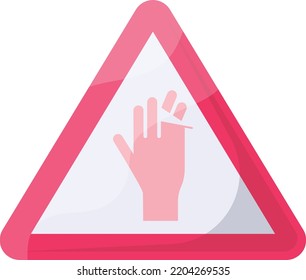 Hand Finger Cutting Risk Red Triangle Concept Vector Icon Design, Modern Traffic Guide Warning Sign, Regulatory And Recognizable Symbol, Mandatory Road Signage Stock Illustration