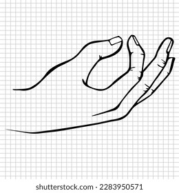 hand with finger, doodle vector