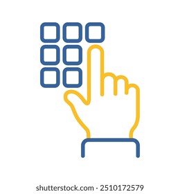 Hand finger entering pin code icon. Unlock and password symbol. Security sign. Graph symbol for your web site design, logo, app, UI