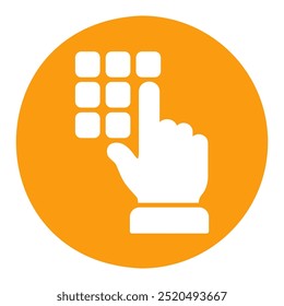 Dedo de la mano que introduce el icono del código del perno. Símbolo de desbloqueo y Contraseña. Señal de seguridad. Símbolo del gráfico para su diseño del Sitio web, logotipo, App, UI