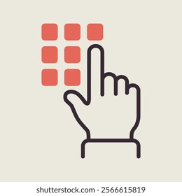 Hand finger entering pin code icon. Unlock and password symbol. Security sign. Graph symbol for your web site design, logo, app, UI