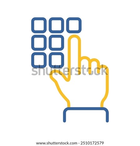 Hand finger entering pin code icon. Unlock and password symbol. Security sign. Graph symbol for your web site design, logo, app, UI